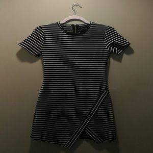 Black and white striped dress